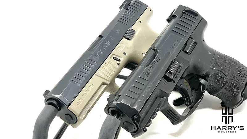 A side-by-side image of CZ P10c vs HK VP9SK