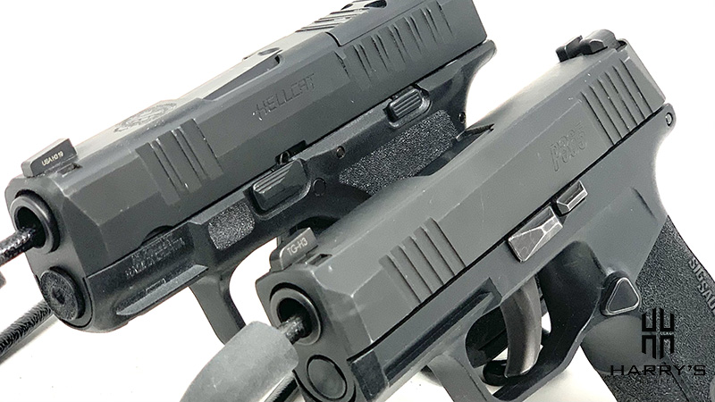 Sig P365 vs Springfield Hellcat sidde by side