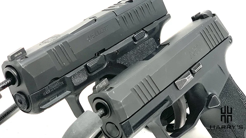 Sig P365 vs Springfield Hellcat sidde by side