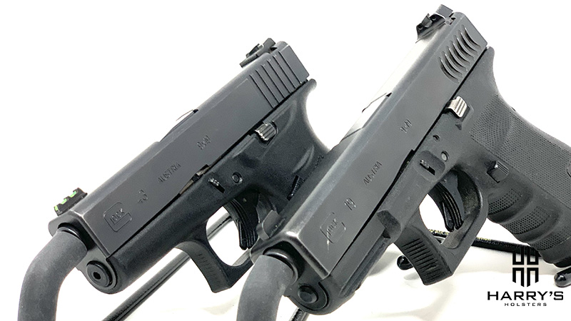 Glock 19 vs Glock 43 slide by side