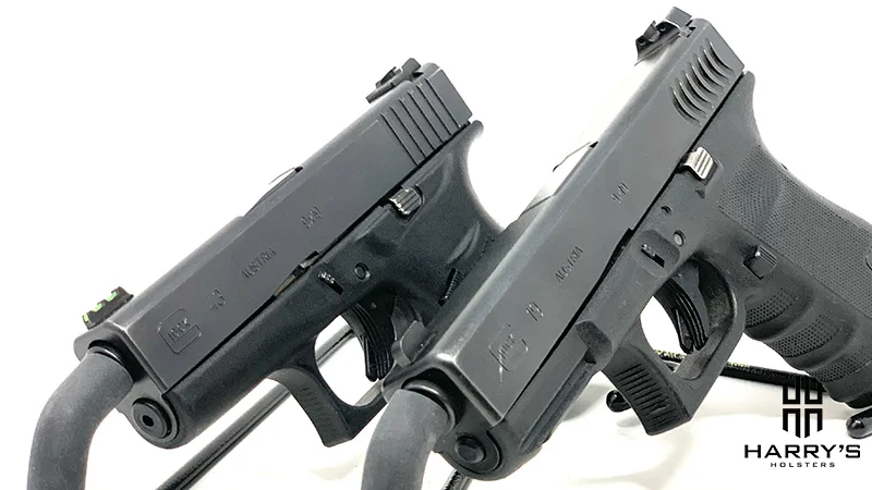 Glock 19 vs Glock 43 slide by side