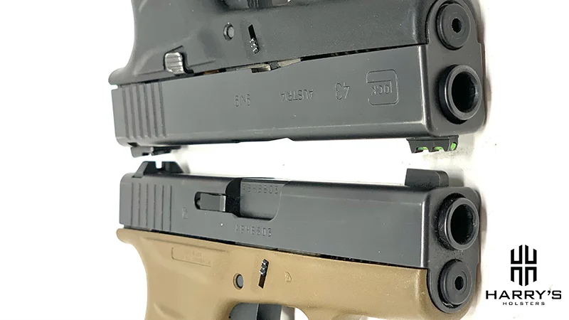 Glock 42 vs Glock 43 slides