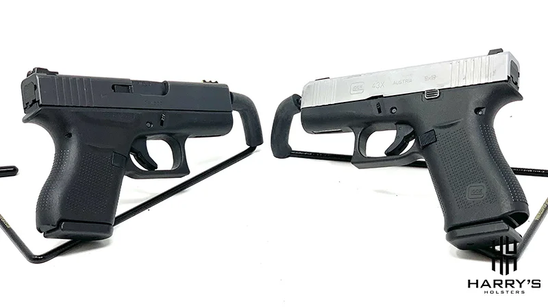 Glock 43 vs Glock 43x facing