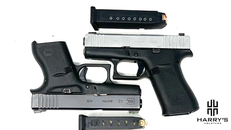 Glock 43 vs Glock 43x with magazines