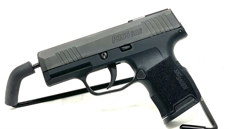 Sig P365 SAS Review Left Stand