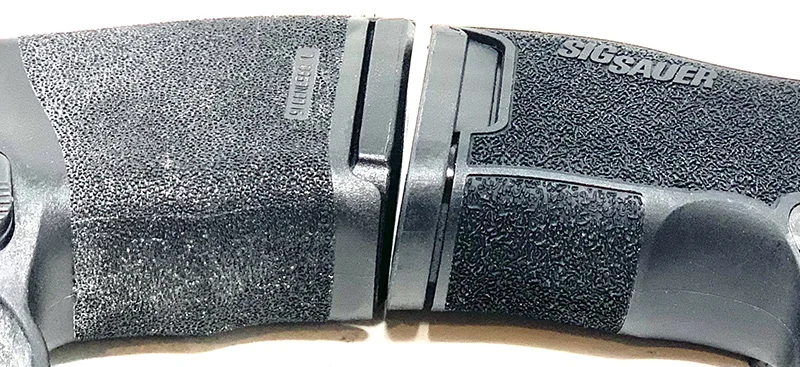 Springfield Hellcat vs Sig P365 SAS frontstrap