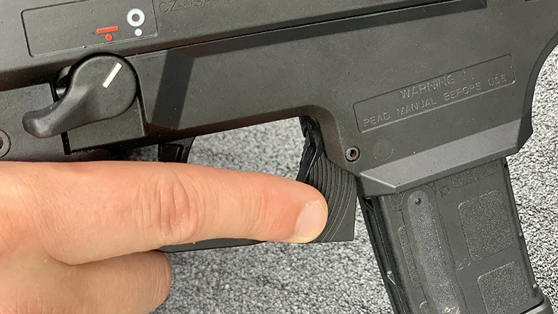 CZ Scorpion Micro Magazine Release Reach