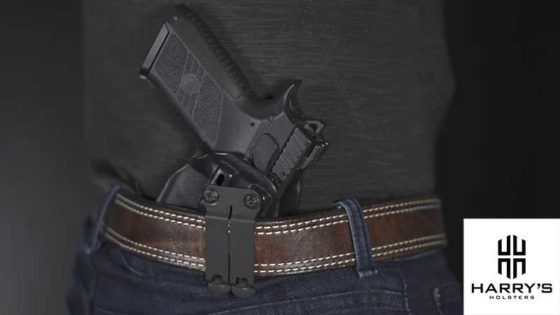 K Tactical IWB Leather Holster For CZ 75 P-07 – Right Hand – Inside Waistband Concealment CCW – Black