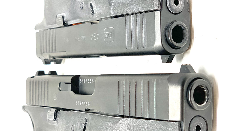Glock 19 vs 43x Slides
