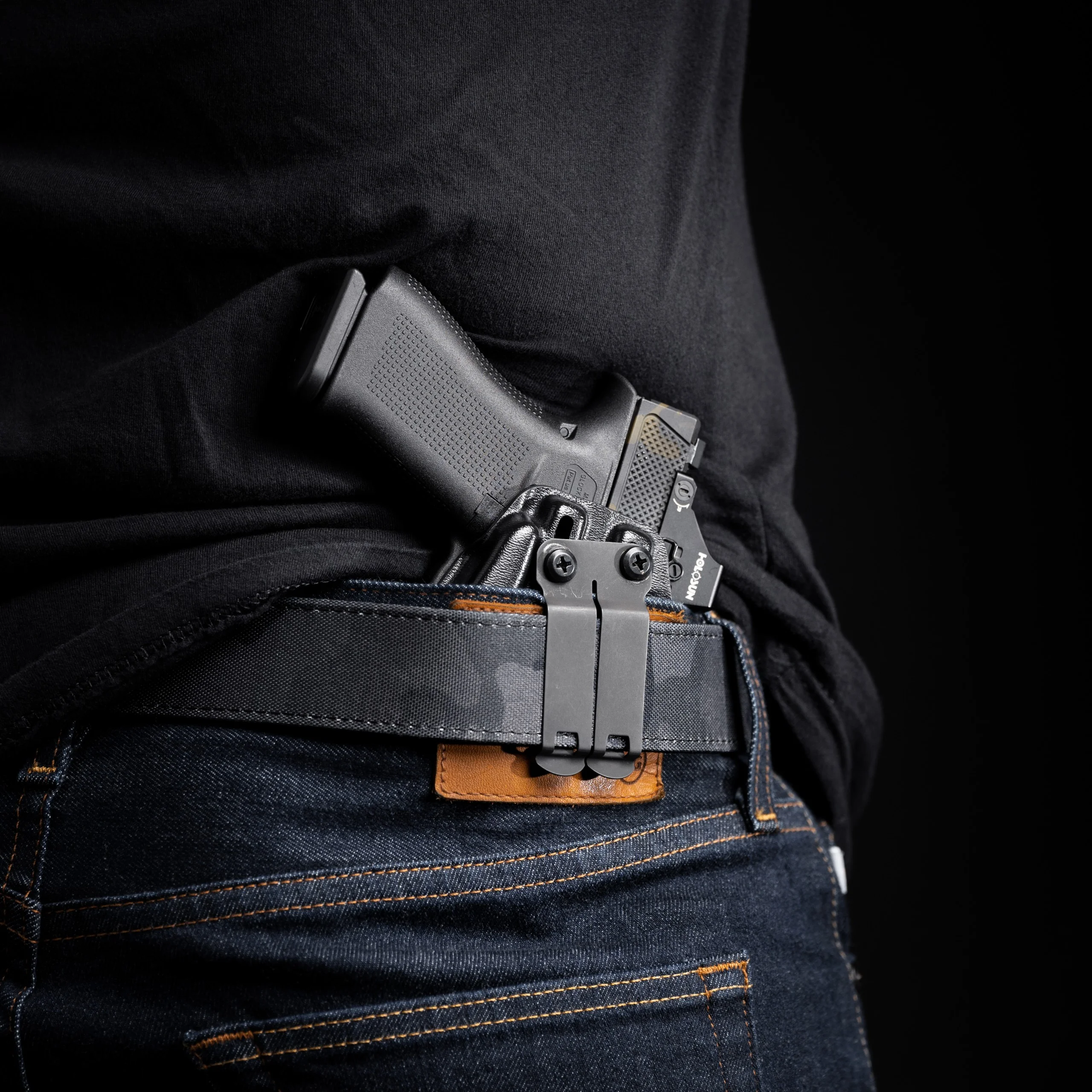 Glock 43X Holster Behind the Hip Black Shirt