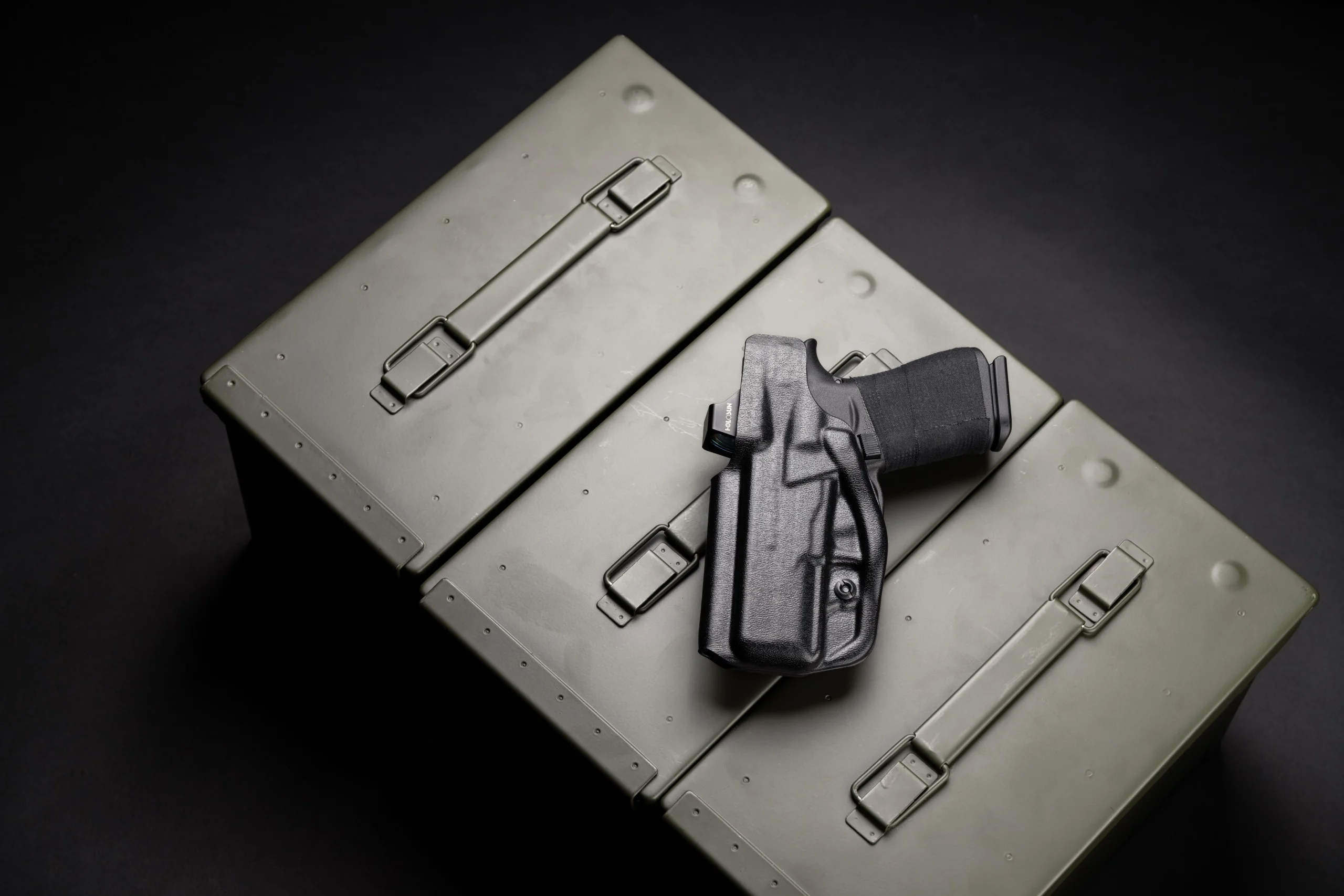 Glock 43x IWB Holster on Ammo Cans