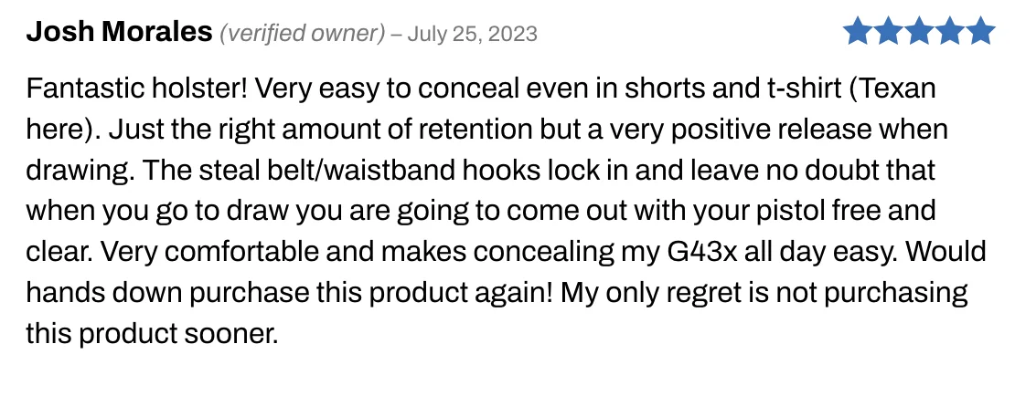 Glock 43x holster review