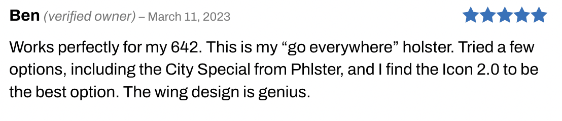 Smith and Wesson 642 Holster Review