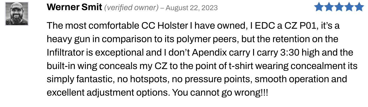 CZ P01 AIWB Holster Close Angle