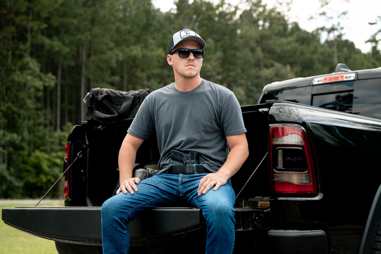 FN 509 Holster Sitting a a truck bed far out